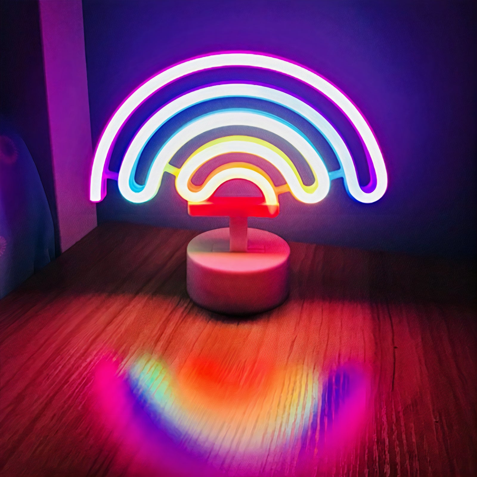 Rainbow Neon Standing Desk Lamp